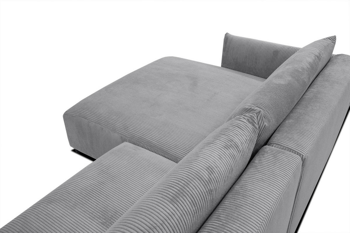 ECKSOFA TAUER 5-Sitzer, hellgrau - Hellgrau/Schwarz, Holzwerkstoff/Kunststoff (174/292cm) - Courtois Laville