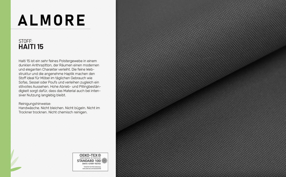 POLSTERBETT ALMORE 160x200cm Elegantes Polsterbett für modernen Wohnstil , Federkernmatratze ELDAR (18cm), dunkelgrau - Graphitfarben, Holz (160/200cm) - Panda Möbel