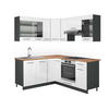 ECKKÜCHE Fame-Line Weiß Hochglanz/Anthrazit 160 x 190 cm, AP Eiche - Weiß Hochglanz/Anthrazit, Holzwerkstoff (190/81.6/60cm) - Vicco