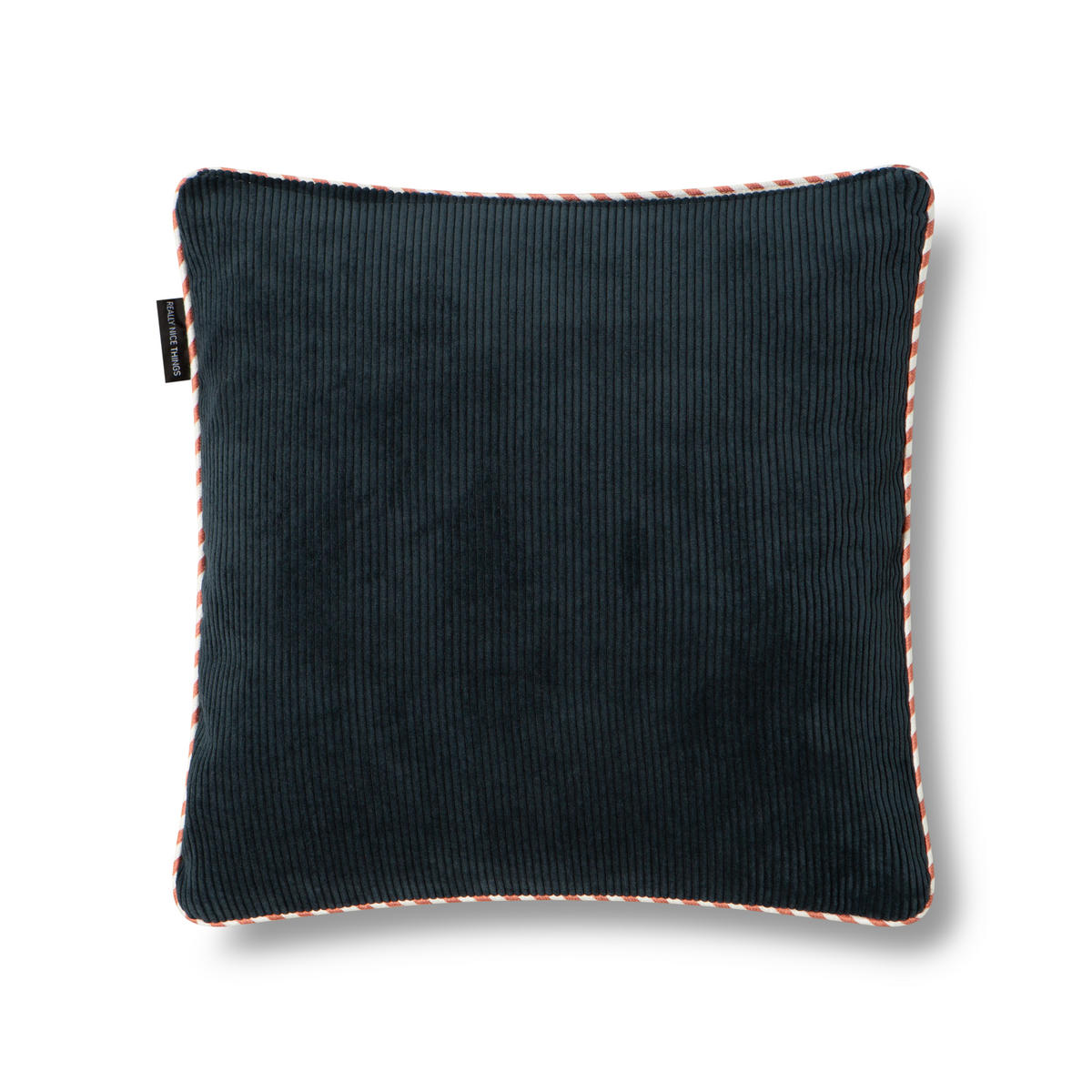 CORDKISSEN wendbares mit zweifarbiger Verzierung 45/45 cm Orange und blau CORDUROY - Blau/Orange, Textil (45/45/8cm) - RNT By Really Nice Things