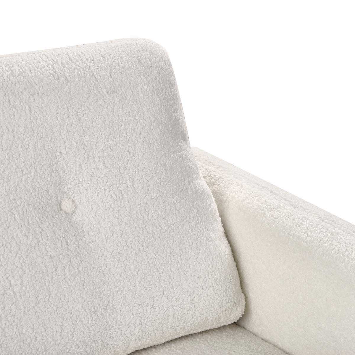 3-SITZER-SOFA Bouclé Weiß Tuve - Hellbraun/Weiß, Textil (199/85/90cm) - Beliani