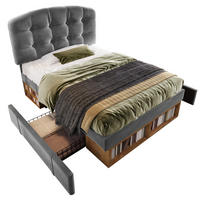 POLSTERBETT 90/200 cm mit höhenverstellbarem Kopfteil, Schubladen und Stauraum, Grau - Grau, Textil (90/200cm) - Redom