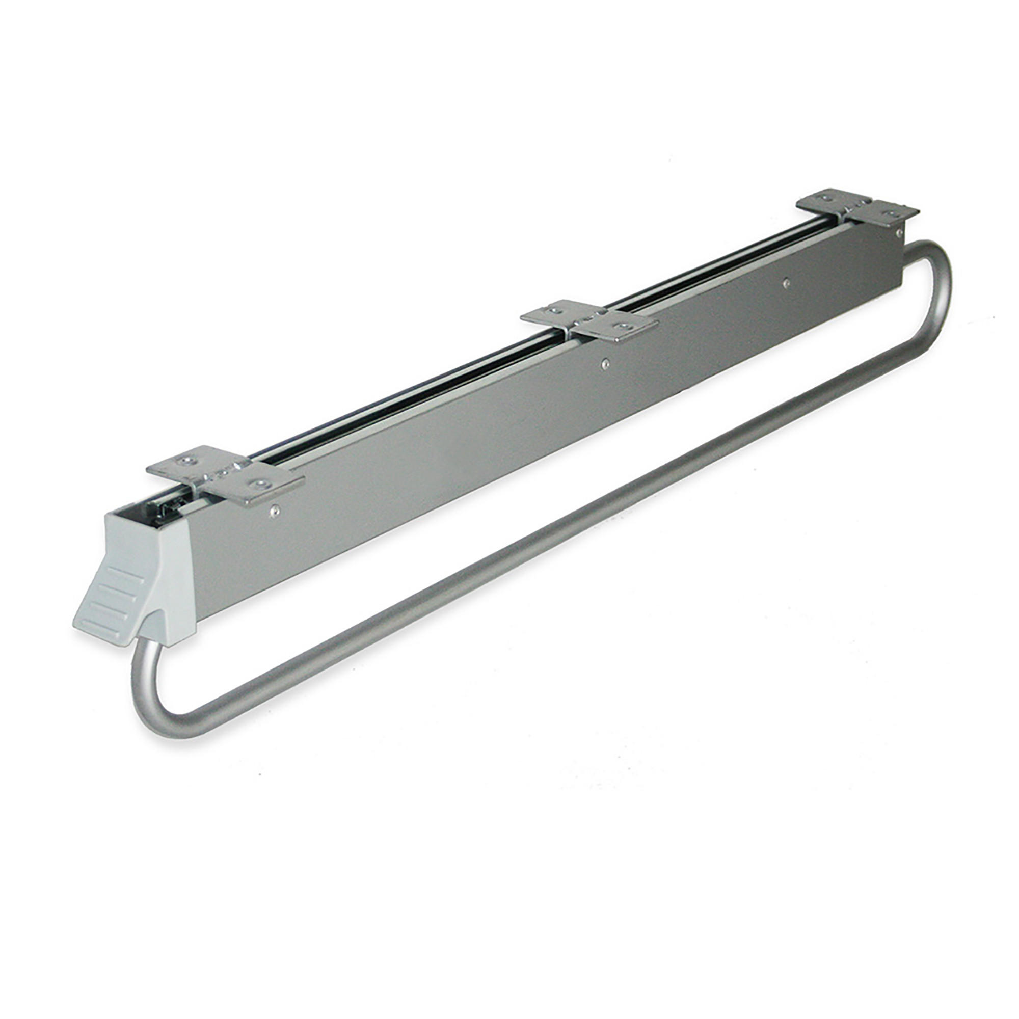 KLEIDERSTANGE Ausziehbarer für tiefe Schränke Self, 800, Grau metallic, Stahl und Kunststoff - Silberfarben, Metall (80cm) - EMUCA