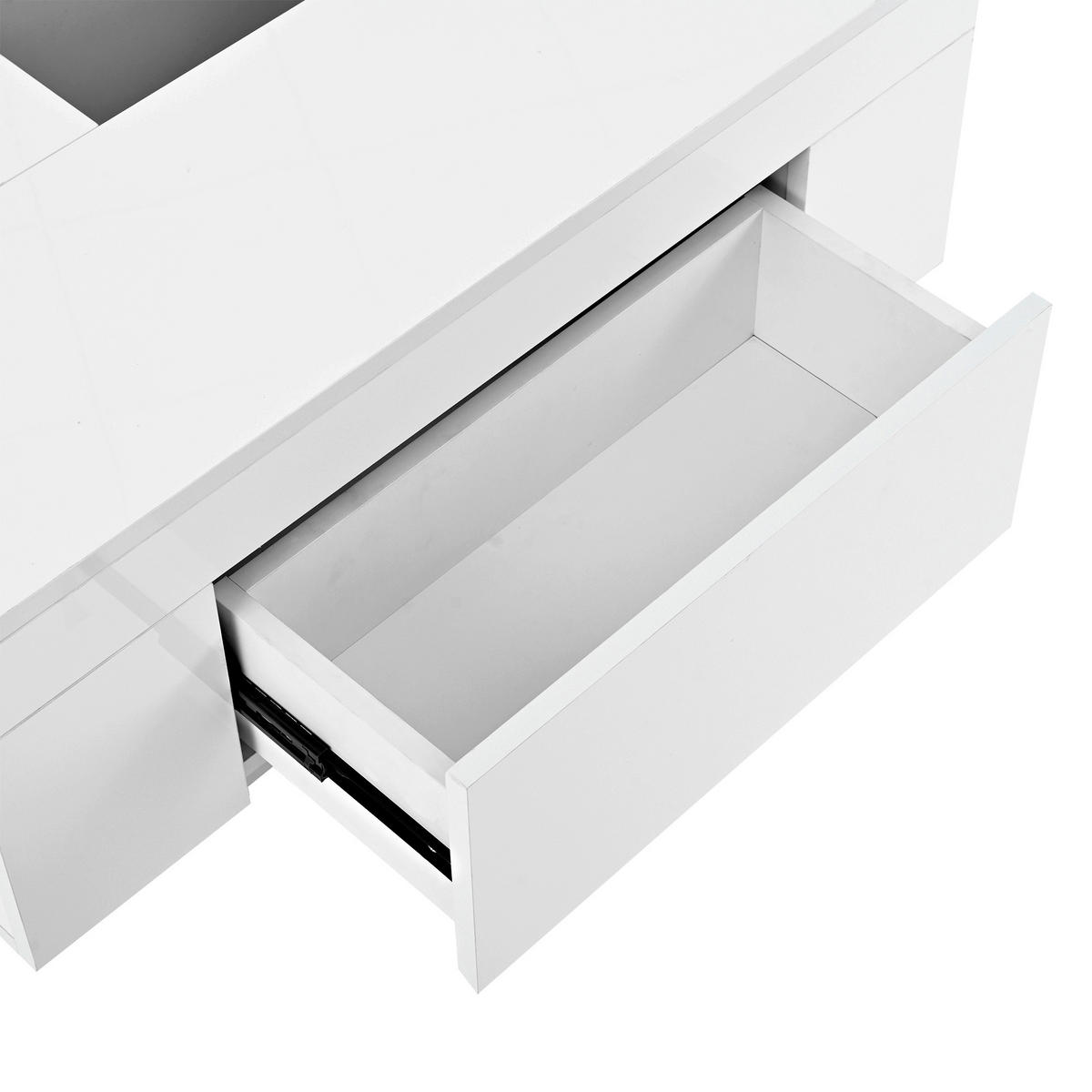 COUCHTISCH Hochglanz LED ausziehbar Stauraum modern - Multicolor, Holzwerkstoff (80/50/35.5cm) - FLIEKS