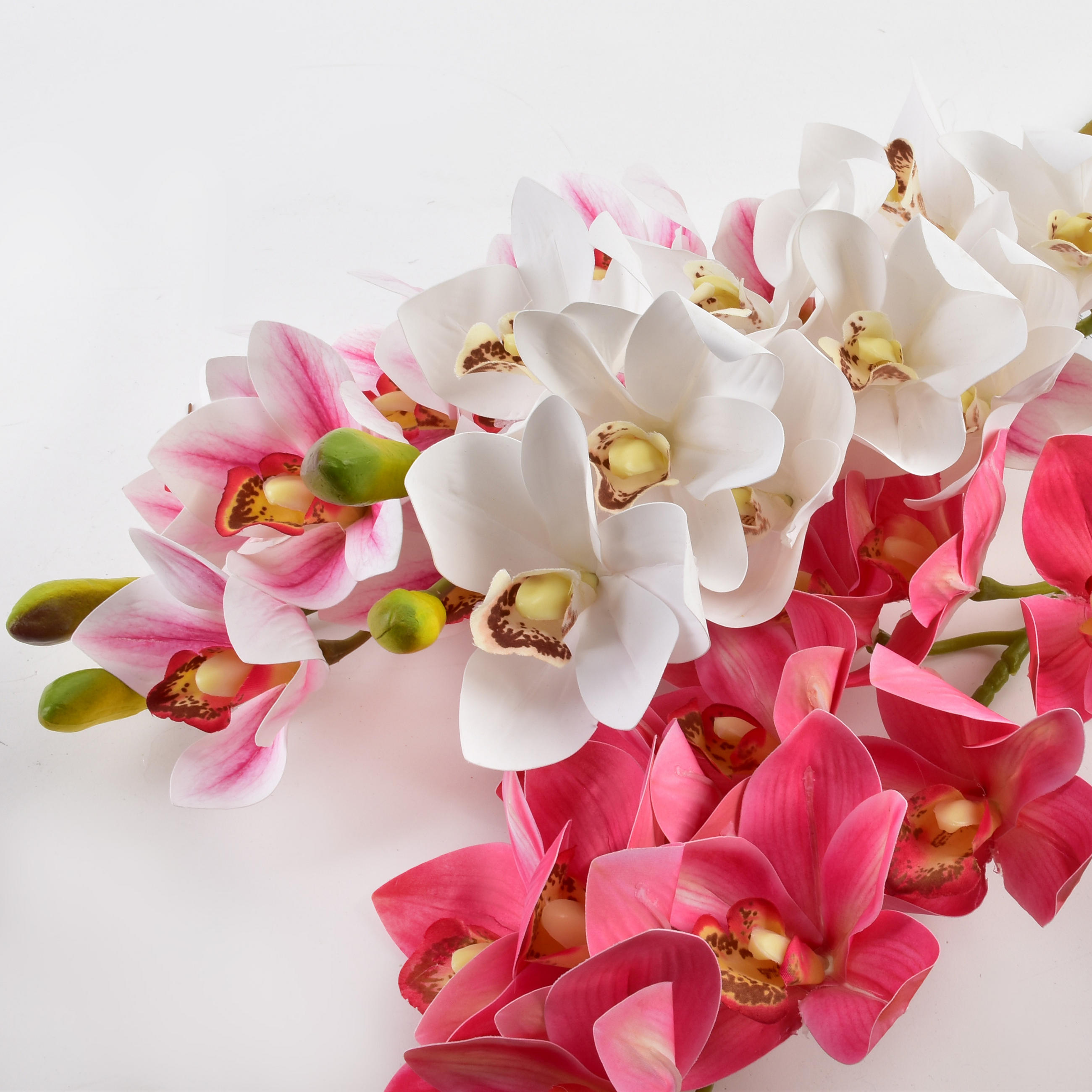 KUNSTBLUME Viridis Orchidee Weiß 74/74/74 cm Kunstoff - Weiß, Kunststoff (74cm) - Mondex