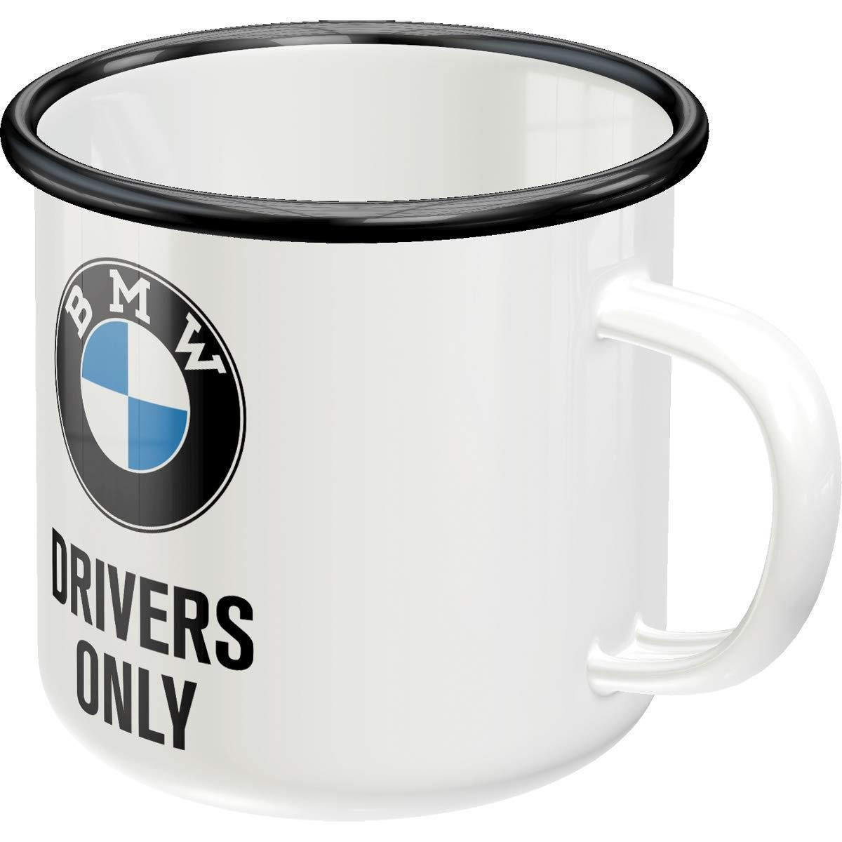 EMAILLE-BECHER 360 ml BMW Drivers Only - Weiß, Metall (0.36L) - Nostalgic-Art