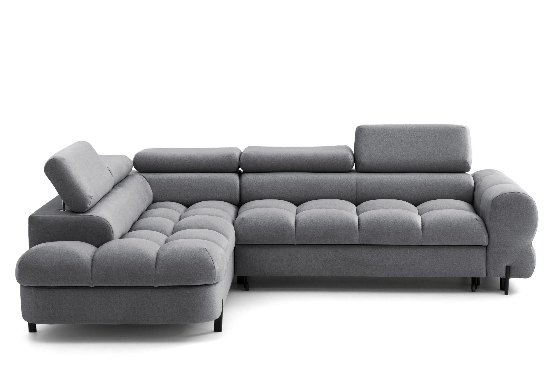 ECKSOFA BOWL L Links mit Schlaffunktion 125x195 Velours Dunkelgrau - Dunkelgrau/Schwarz, Holz/Textil (260/195cm) - Muffo