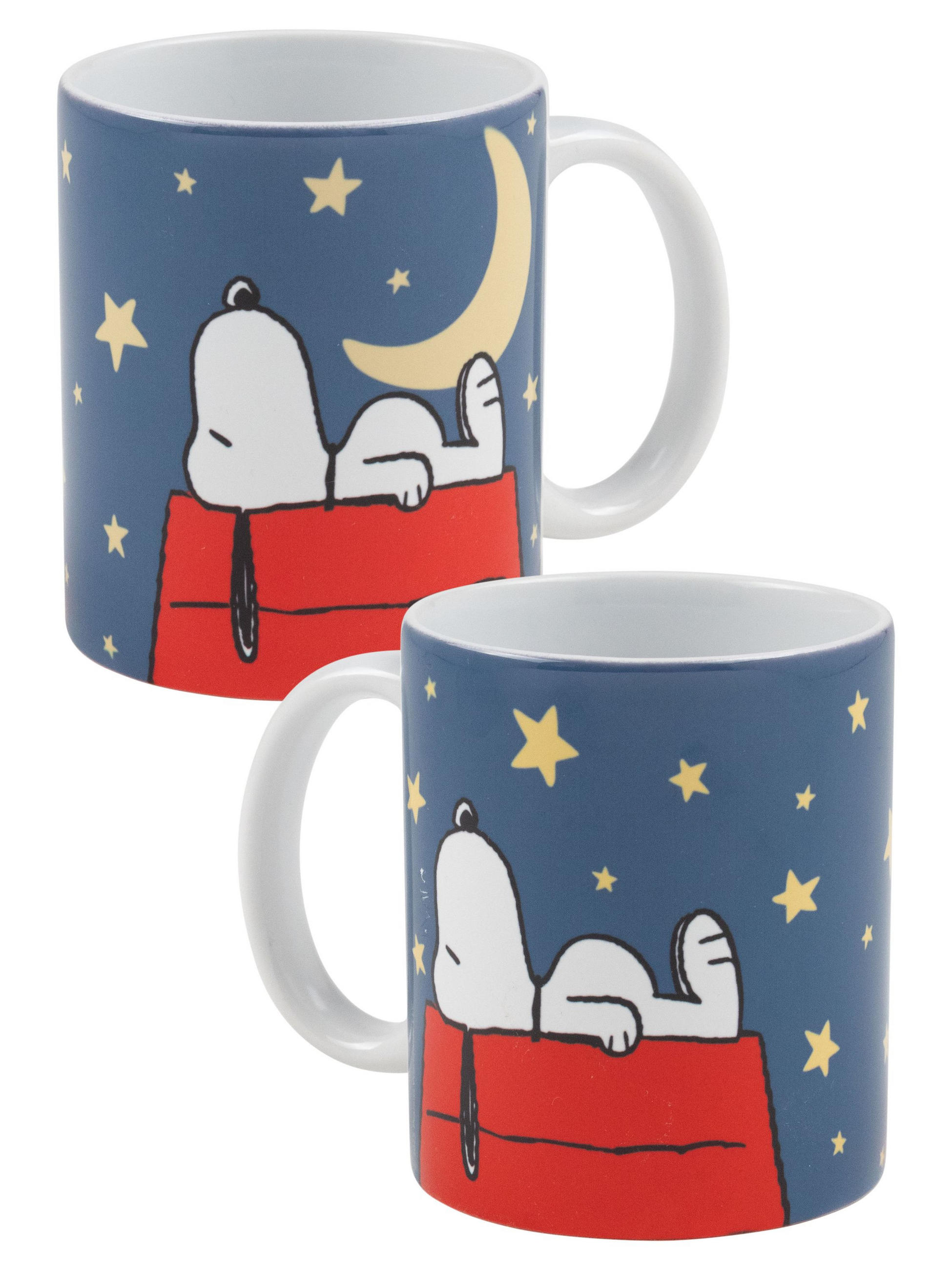 KAFFEEBECHER The Peanuts Snoopy Mond & Sterne Weiß 320 ml - Weiß, Keramik (0.32L) - United Labels