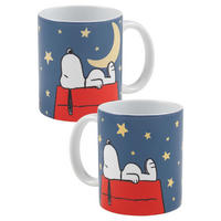 KAFFEEBECHER The Peanuts Snoopy Mond & Sterne Weiß 320 ml - Weiß, Keramik (0.32L) - United Labels