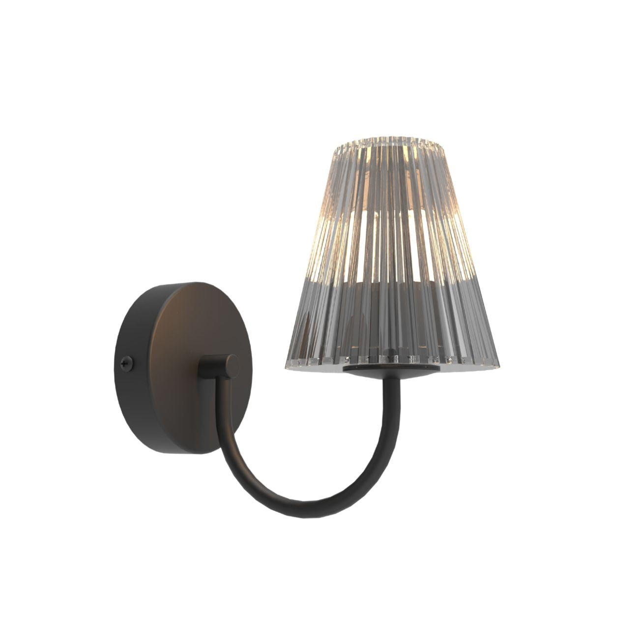 WANDLEUCHTE Nindra, Schwarz und rauchgrau, 20cm - Grau, Glas (10.1/19/20cm) - KOSILUM