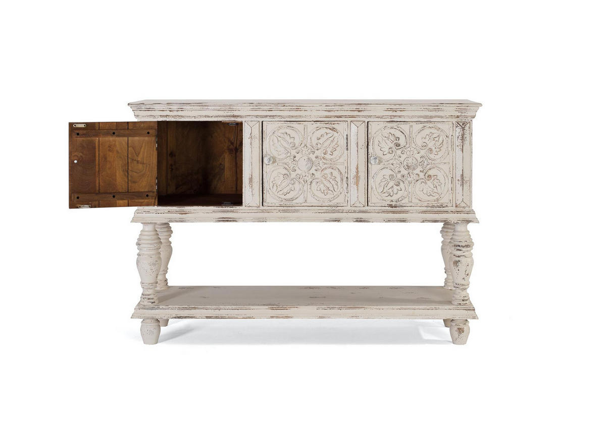 KONSOLE aus weißem Mangoholz - Perlmutt, Holz (148/103/44cm) - Giner y Colomer