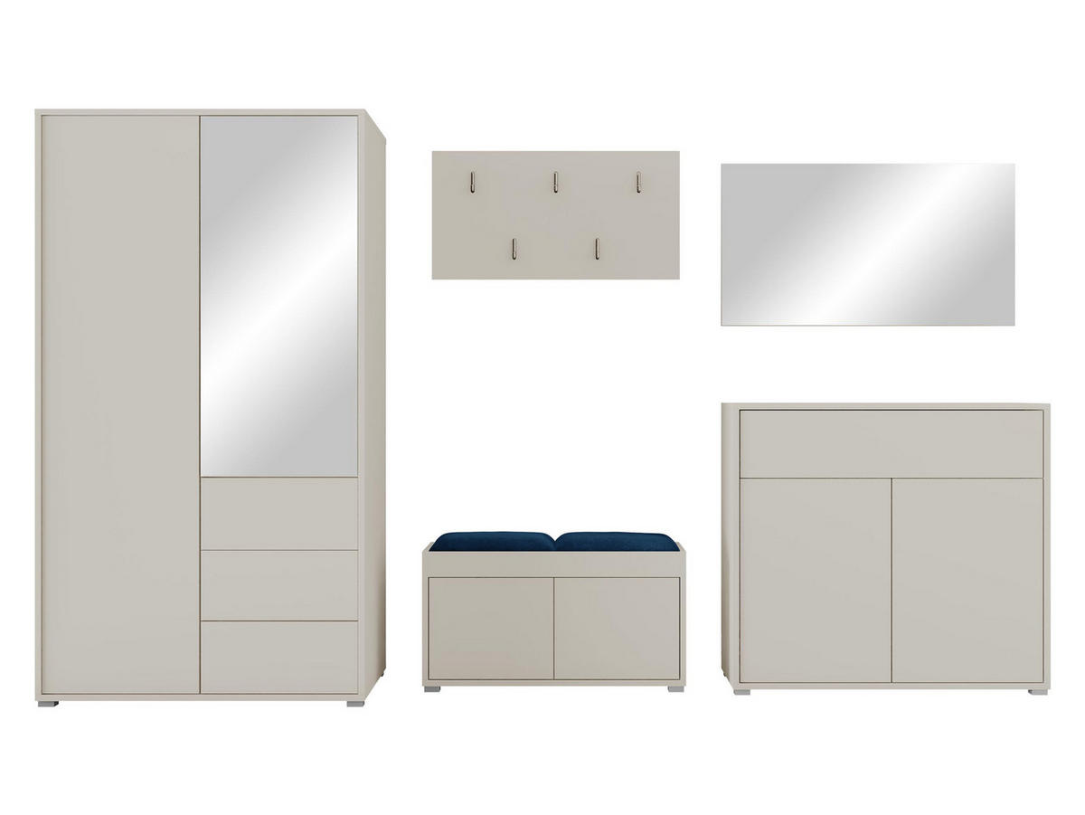 GARDEROBEN-SET Gesita V - Kaschmir/Blau, Holzwerkstoff/Kunststoff (100/178/59cm) - MIRJAN24