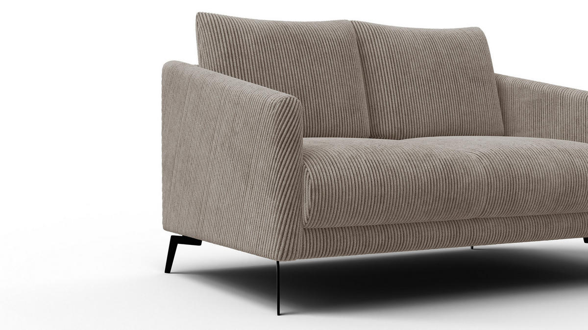 SOFA VILT 2-Sitzer, taupe - Taupe/Schwarz, Holzwerkstoff/Textil (142/89/94cm) - Courtois Laville