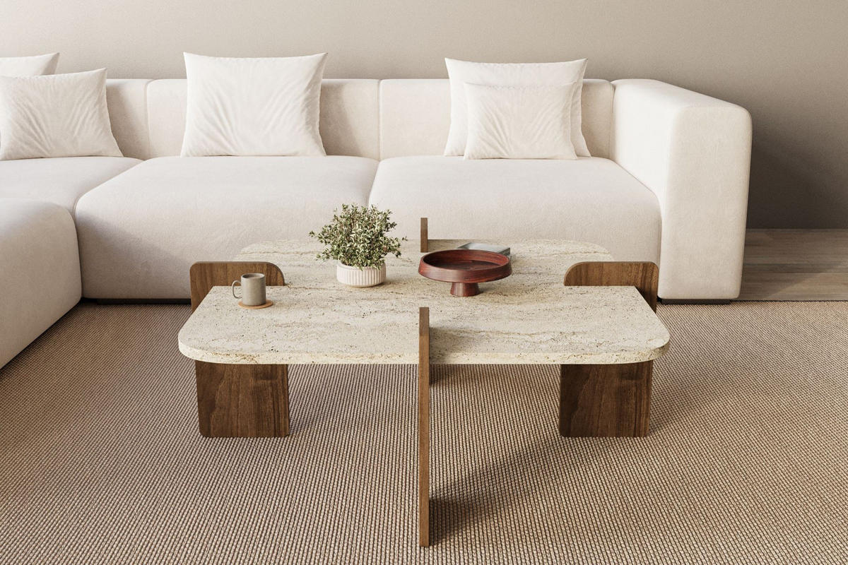 COUCHTISCH poalla beige - Beige, Holz (90/90/35cm) - Habitat Garten