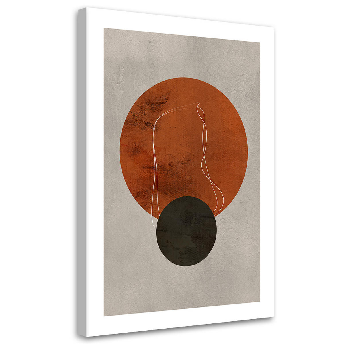 WANDBILD kreise und linien im boho stil - Braun, Textil (40/60cm) - Feeby