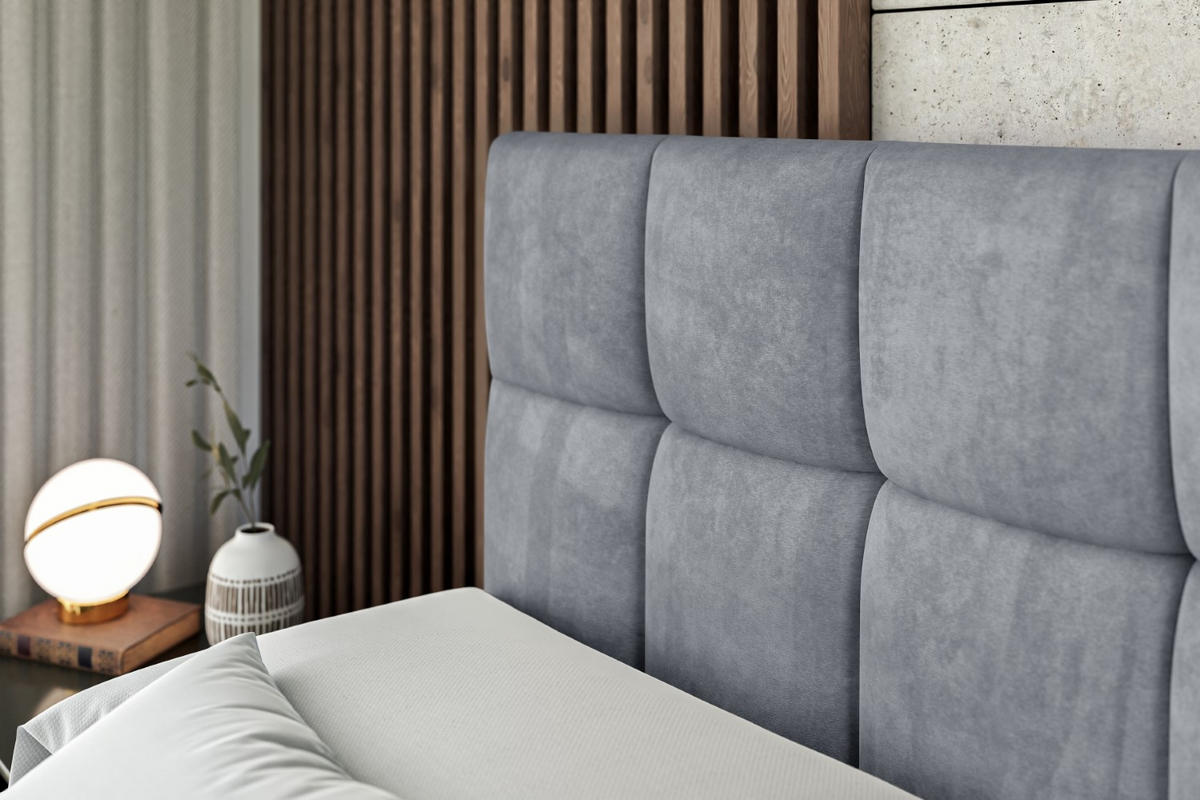 BOXSPRINGBETT RICAR-Z KING - 120 x 200 - H3/H4 - Grau - Grau, Holzwerkstoff (120/200cm) - ALTDECOR
