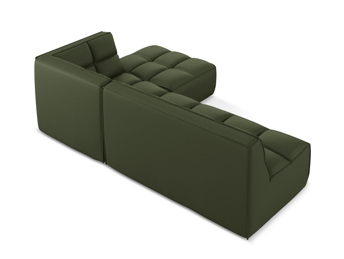 ECKSOFA Beidseitig Kunstleder Grün - Schwarz/Grün, Leder/Kunststoff (258/178cm) - Makamii