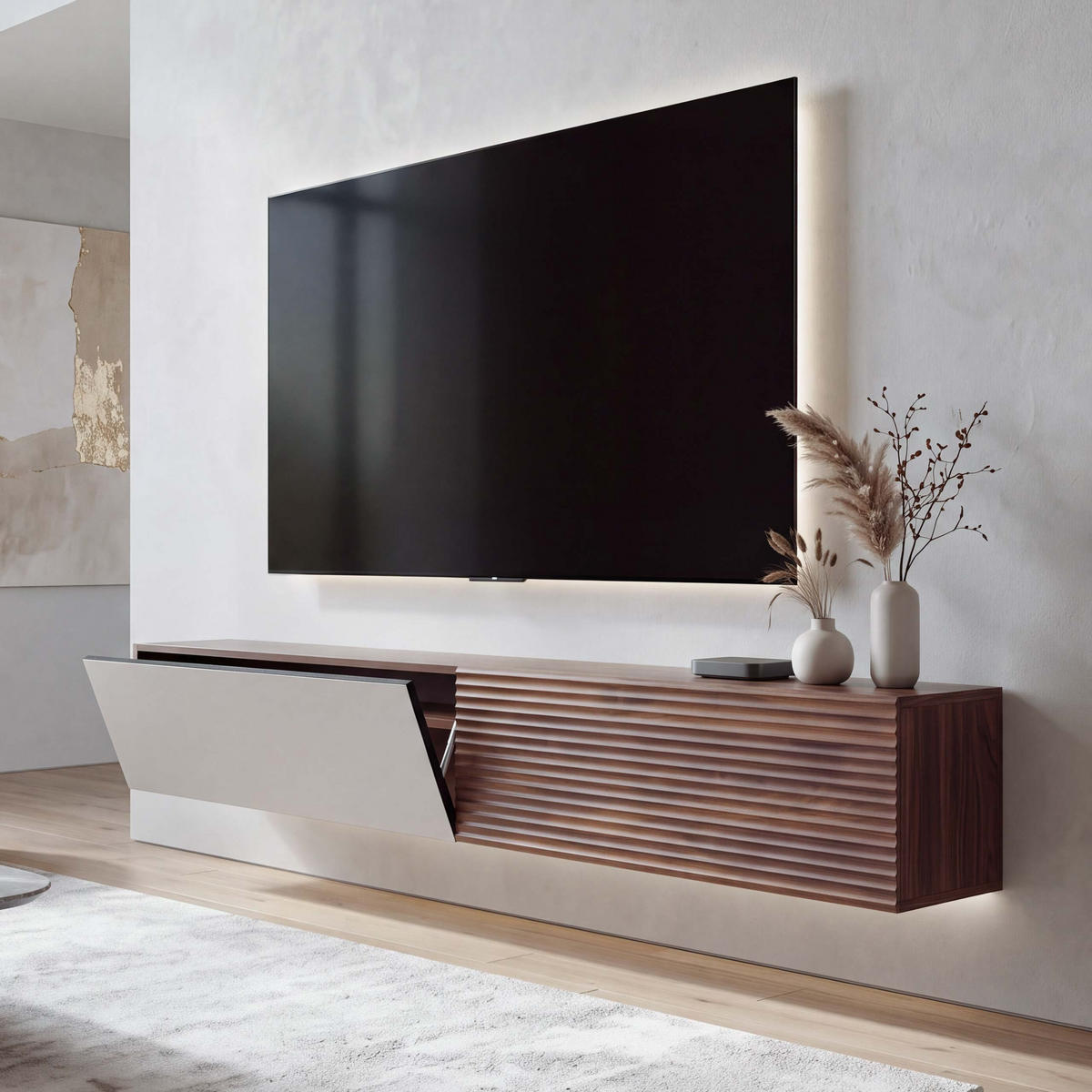 TV-RACK Walnuss Dekor - Walnussfarben, Holz (160/30/30cm) - MCW