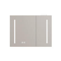 SPIEGELSCHRANK Weiß wandhängend mit LED-Beleuchtung und Stauraum 80/14/60 cm - Weiß, Holzwerkstoff (80/60/14cm) - PANGIVO