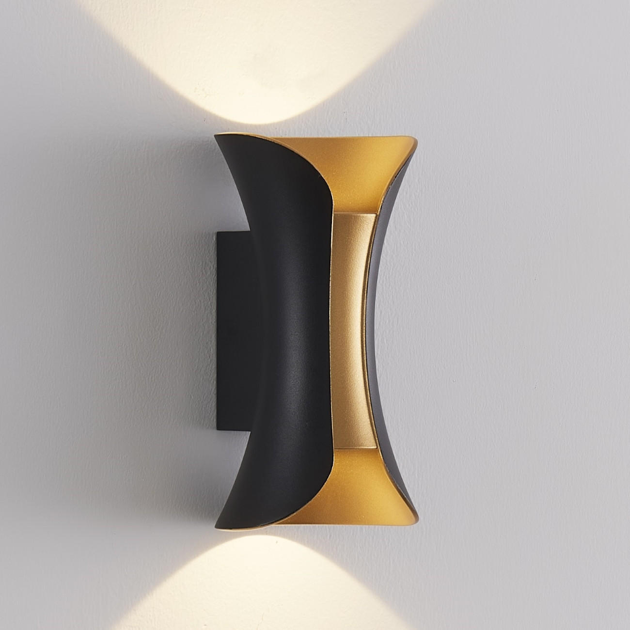 WANDLEUCHTE Foria, Schwarz und gold, 20cm - Goldfarben, Metall (10.5/20/9cm) - KOSILUM