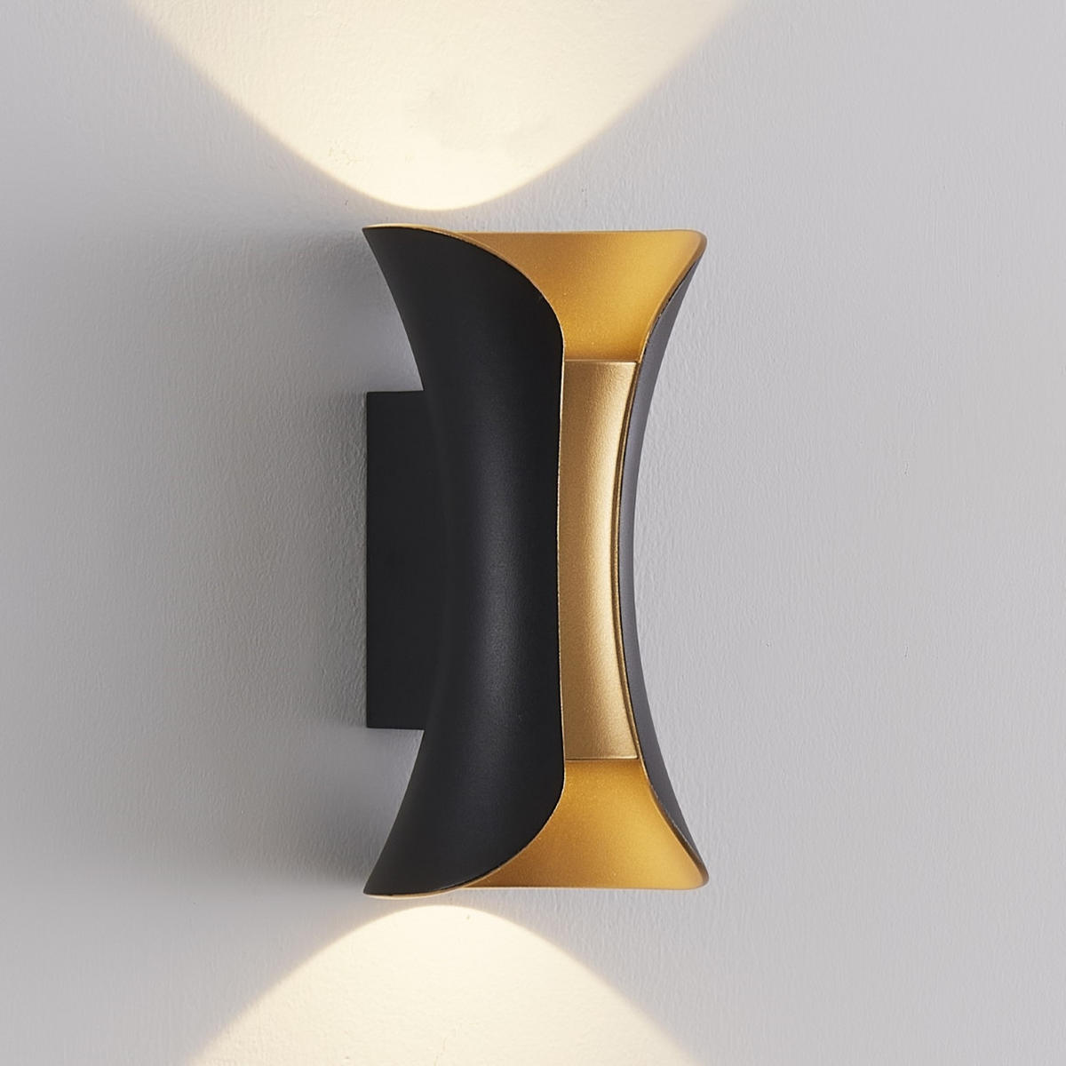 WANDLEUCHTE Foria, Schwarz und gold, 20cm - Goldfarben, Metall (10.5/20/9cm) - KOSILUM