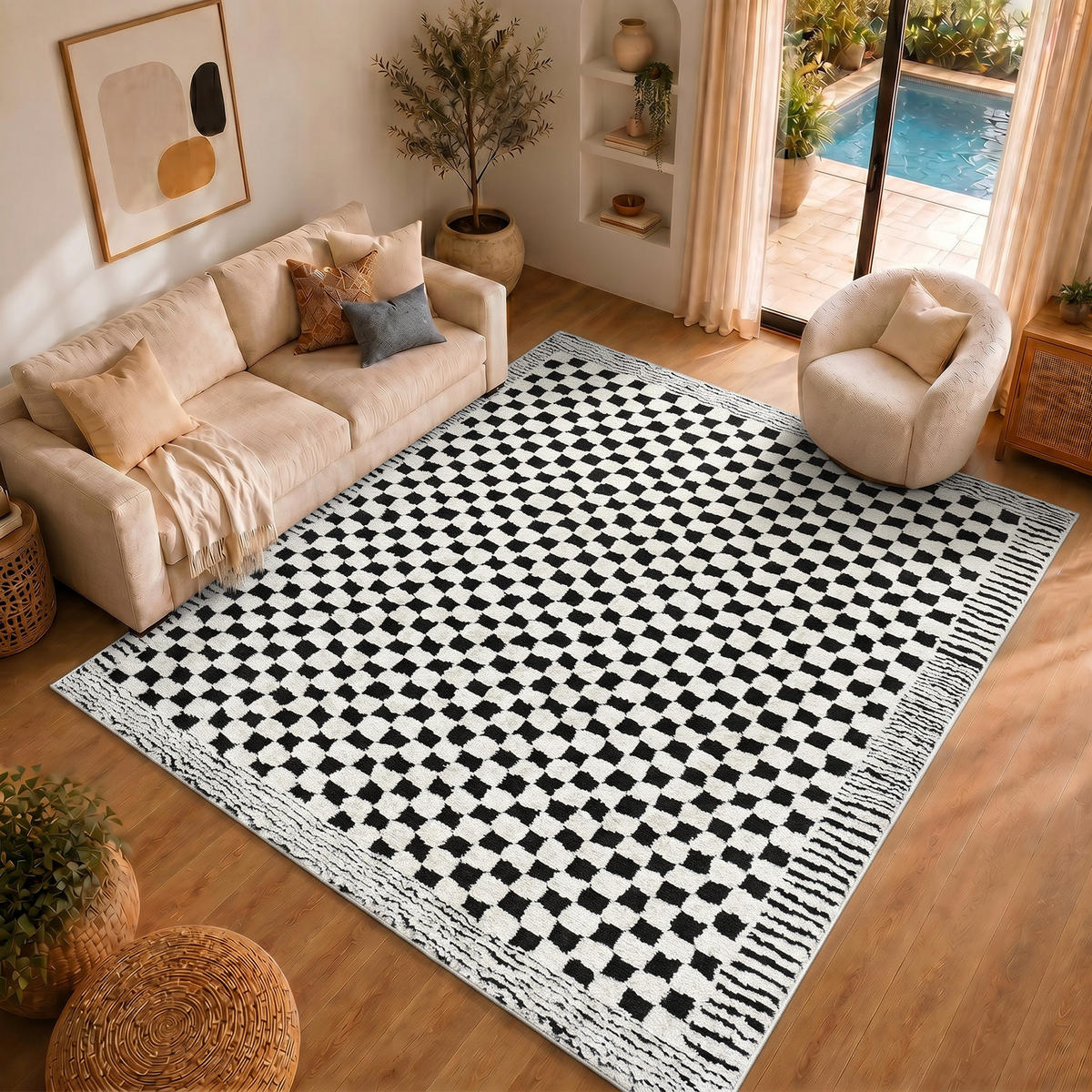KURZFLORTEPPICH Ekta 160/213 cm Schwarz - Schwarz, Textil (160/213cm) - LIVABLISS