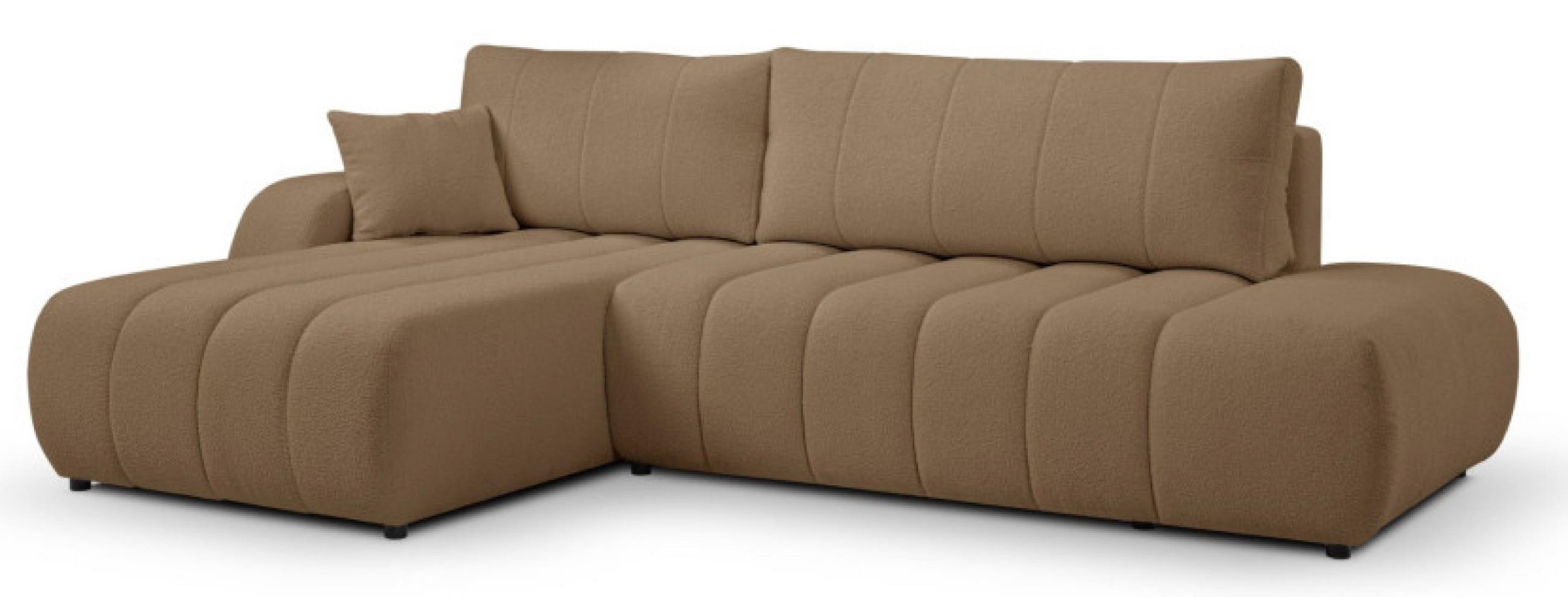 ECKSOFA Braun ALOO Mit Schlaffunktion Links Stoff Bouclé - Braun, Textil (276/176cm) - Sepro Meble