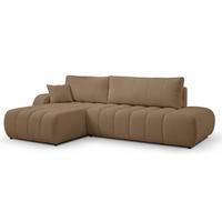 ECKSOFA Braun ALOO Mit Schlaffunktion Links Stoff Bouclé - Braun, Textil (276/176cm) - Sepro Meble