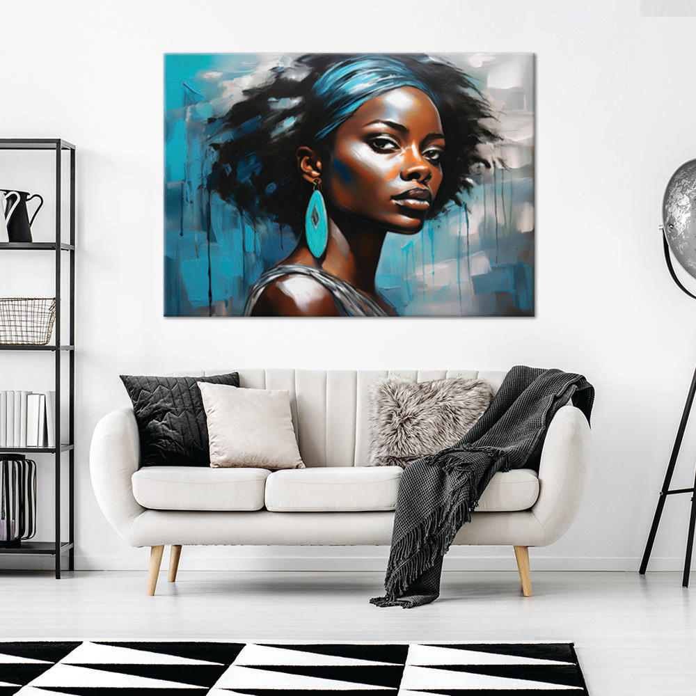 WANDBILD frau glamour blau - Blau, Textil (60/40cm) - Feeby