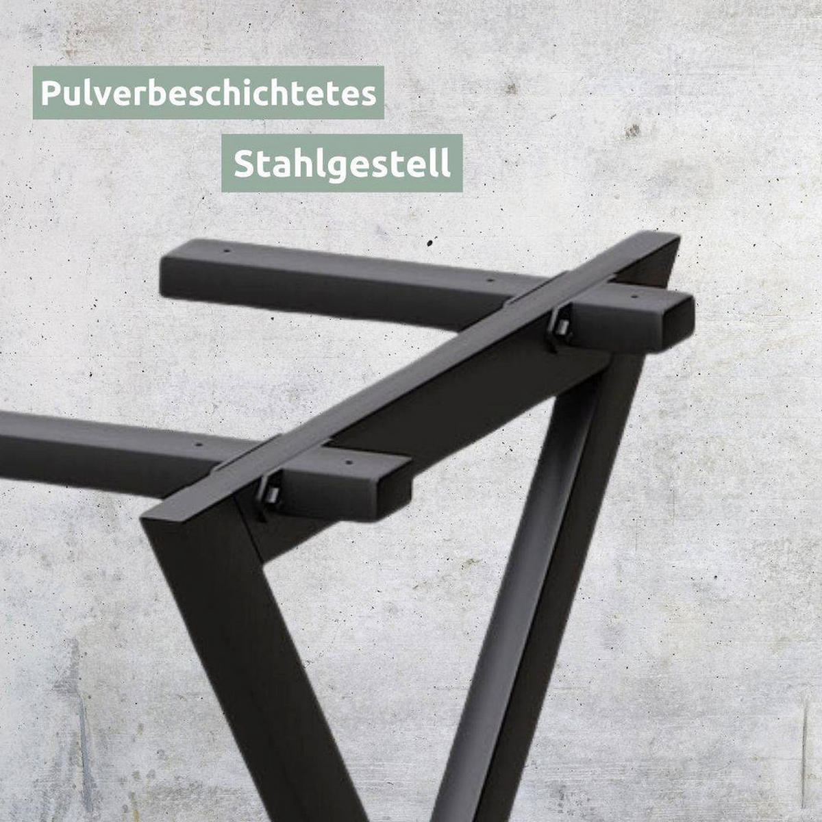 TISCHGESTELL X-Struktur - Schwarz, Metall (68/71.9/29.5cm) - holz4home®