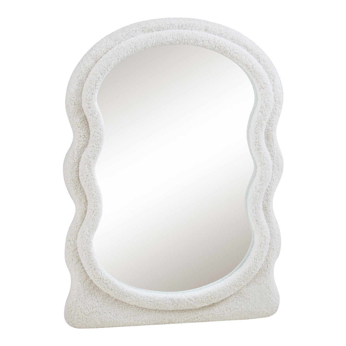 NÁSTĚNNÉ ZRCADLO Brummen - bílá, kompozitní dřevo/textil (60/80/3cm) - [en.casa]