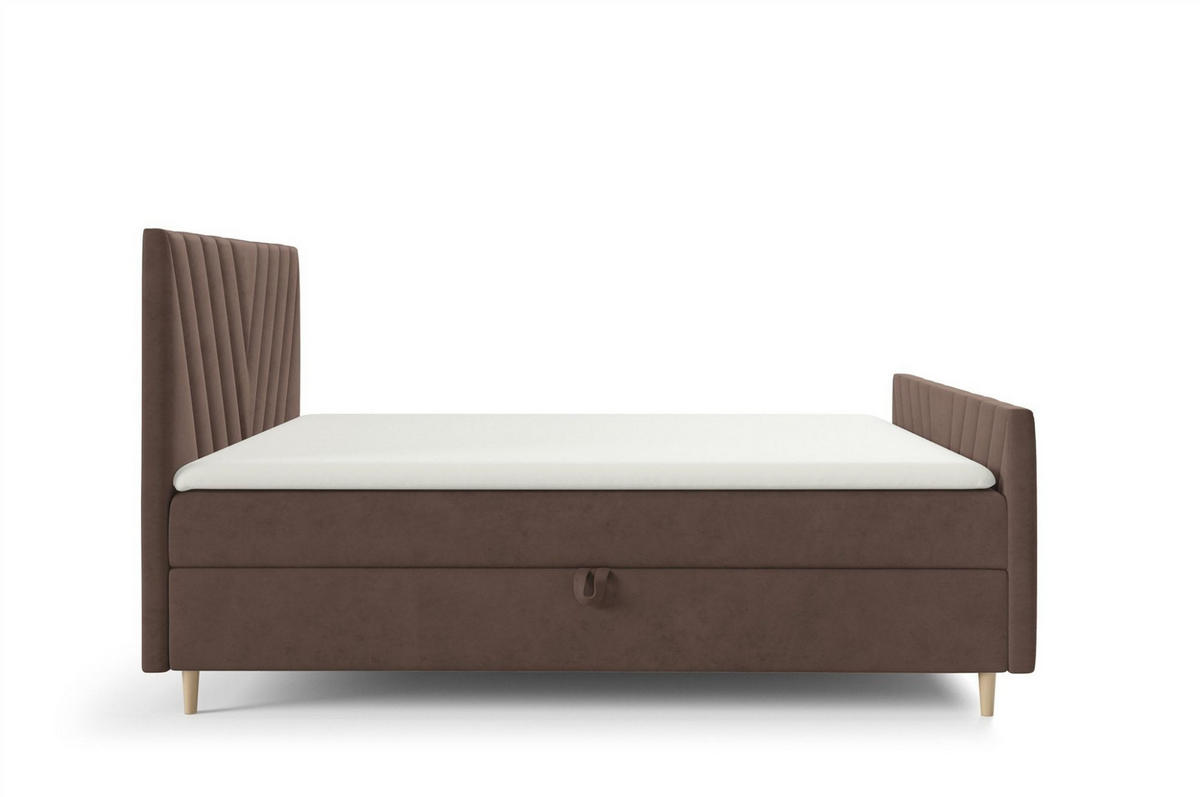 BOXBETT Carlito Premium - Braun, Holzwerkstoff/Textil (180/220cm) - Fun Möbel