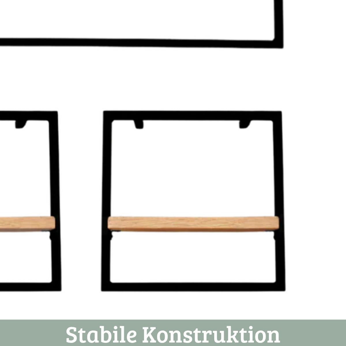 WANDREGAL 4er-Set Holz MARC Eichenholz Metallrahmen - Braun, Holz (70/30/15cm) - DELUKE