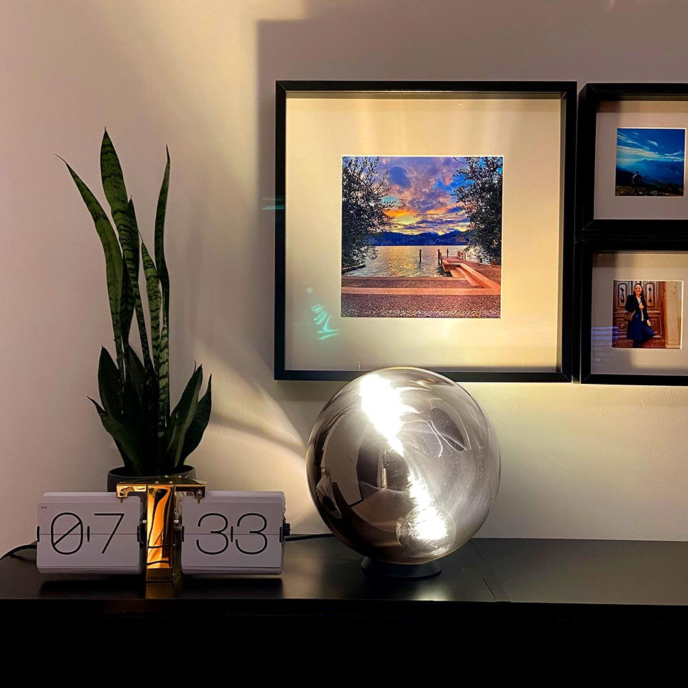 TISCHLAMPE Progress Ø 30cm Glaskugel Rauchfarben - Anthrazit, Glas (30/30cm) - s.luce