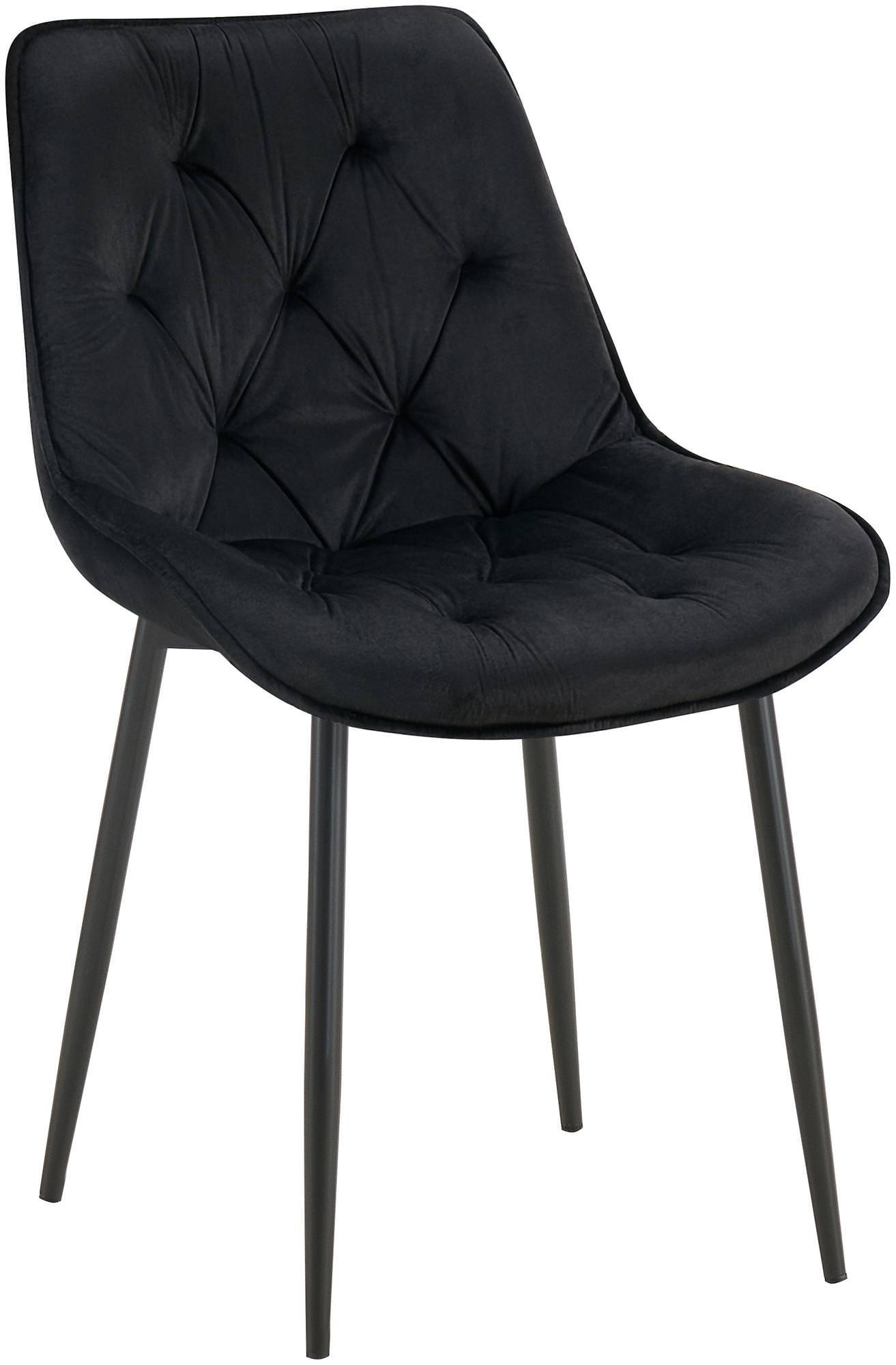 STUHL Samt schwarz - Schwarz, Textil/Metall (52/84/59cm) - CLP