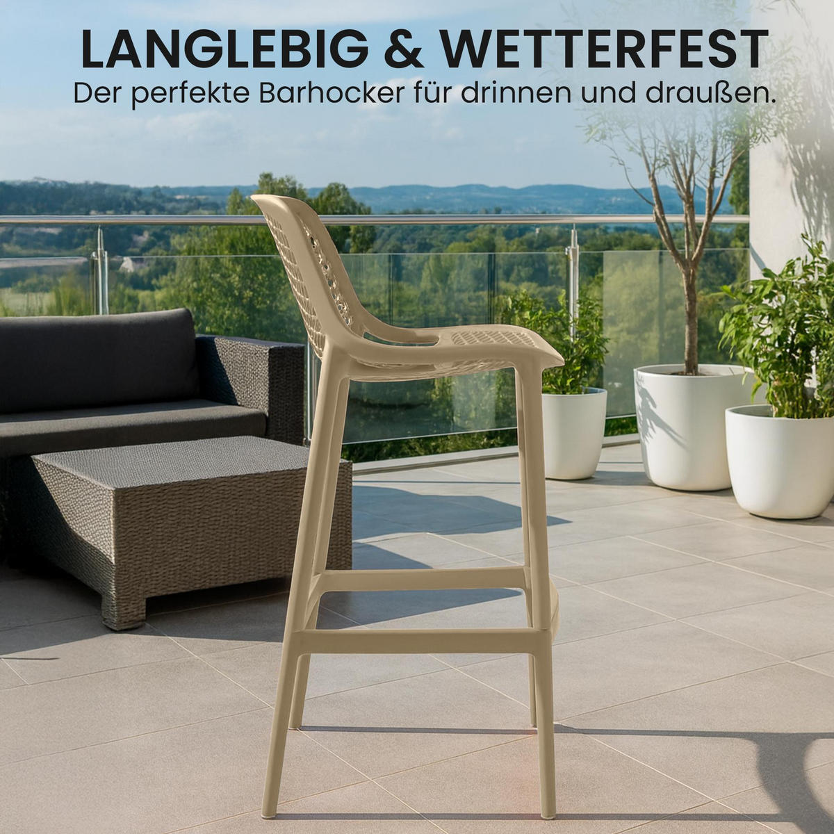 BARHOCKER 2er Set Kunststoff Schlamm - Schlammfarben, Kunststoff (45/105/53cm) - CLP