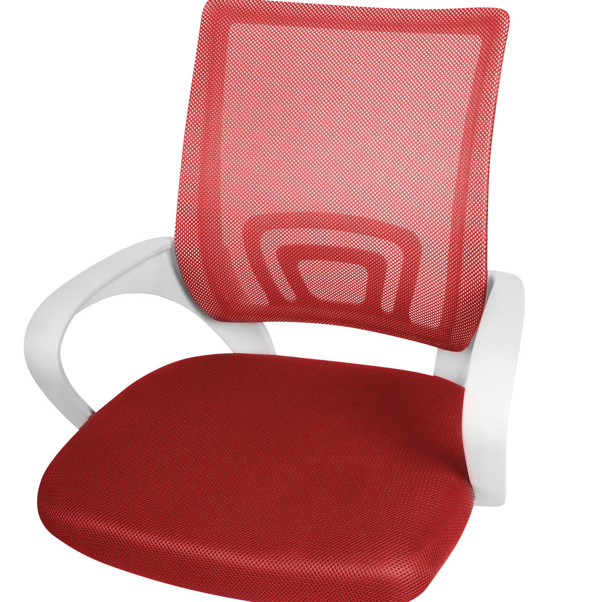 BÜROSTUHL Rot Solid - Rot/Silberfarben, Textil (60/88/60cm) - Beliani