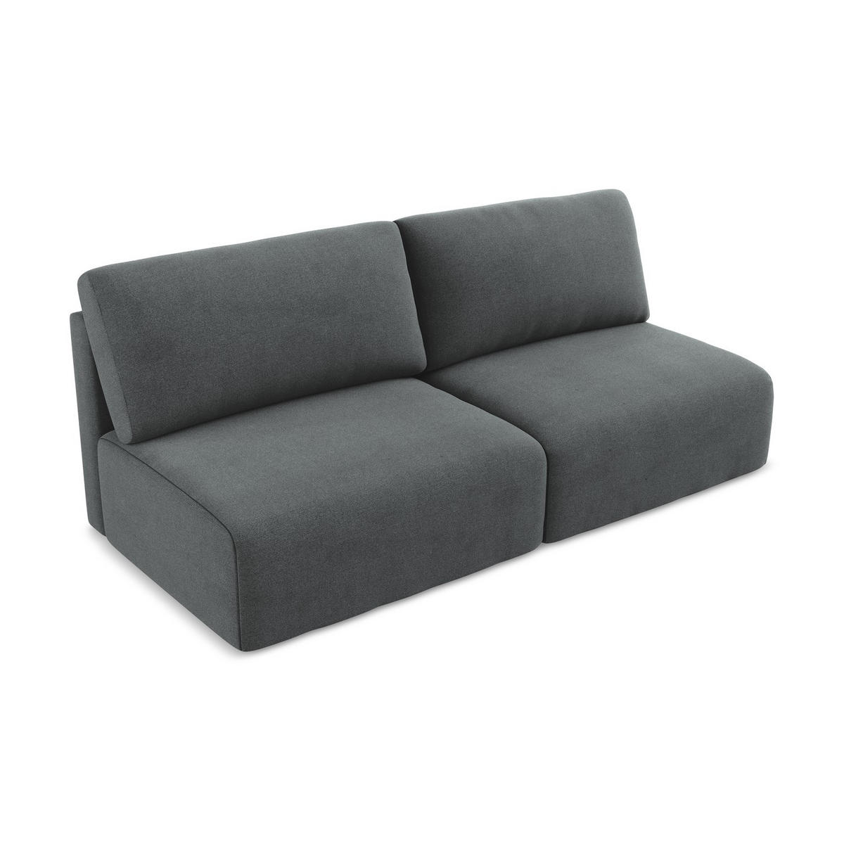 3-SITZER SOFA mit Schlaffunktion Strukturstoff Stoff Grau - Schwarz/Grau, Kunststoff/Textil (216/79/102cm) - LaMiaSofa