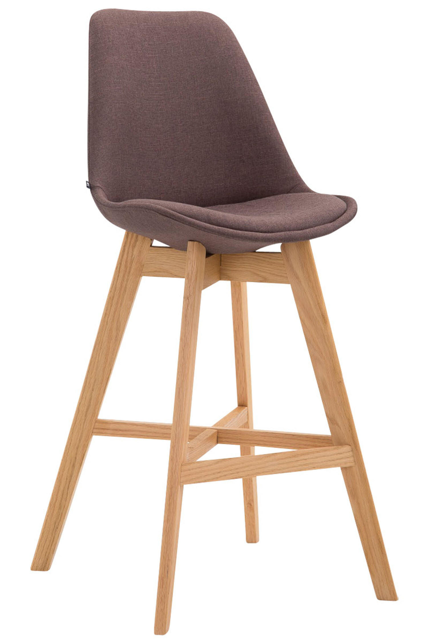 BARHOCKER Canada, Gestell Narura, Stoff Braun - Braun/Naturfarben, Holz/Textil (48/100/56cm) - TPFLiving