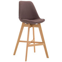 BARHOCKER Canada, Gestell Narura, Stoff Braun - Braun/Naturfarben, Holz/Textil (48/100/56cm) - TPFLiving