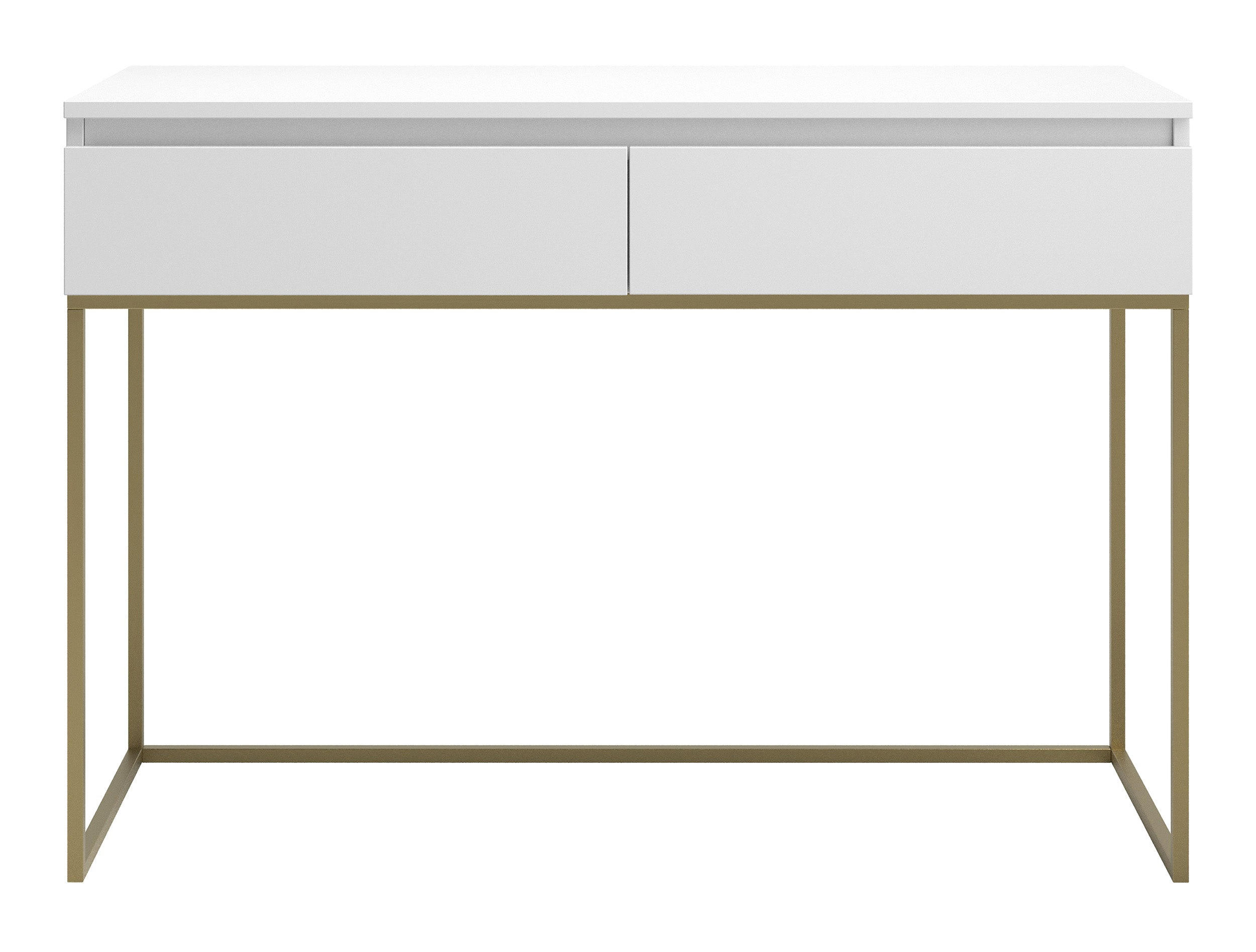 SCHMINKTISCH Selsey Bemmi Weiß mit goldenem Metallgestell 120 cm - Goldfarben/Weiß, Holzwerkstoff/Metall (120/80/50cm) - Selsey