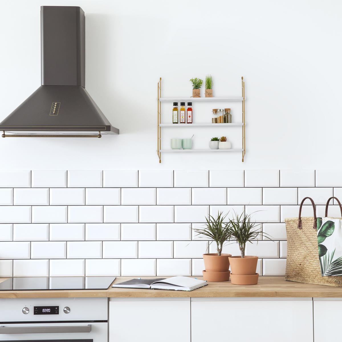 WANDREGAL - Weiß, Holzwerkstoff/Kunststoff (60/60/15cm) - Relaxdays