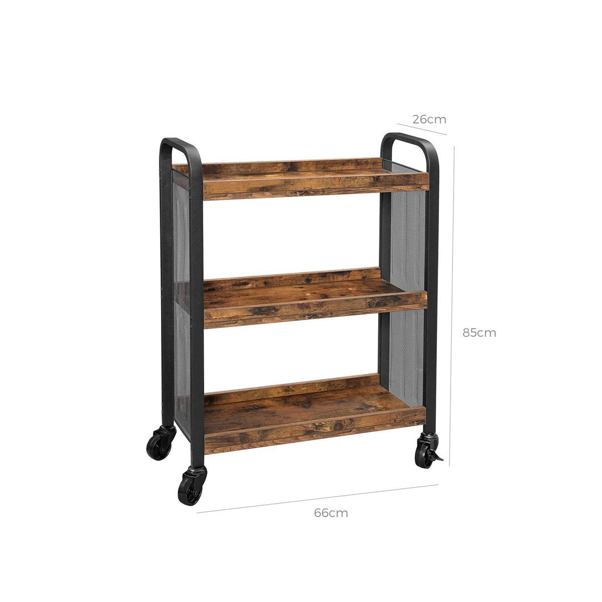 SERVIERWAGEN KÜCHENWAGEN - Braun, Holzwerkstoff (26/85/66cm) - Hansiro