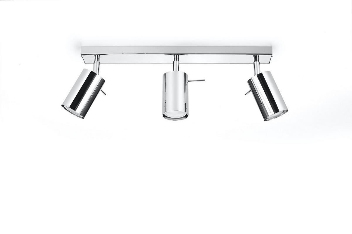 DECKENLEUCHTE Stahl Chrom Silber 3-flammig - Silberfarben, Metall (45/8/15cm) - Sollux Lighting
