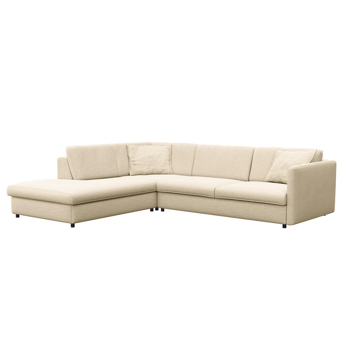 ECKSOFA mit Ottomane - Schwarz/Weiß, Kunststoff/Textil (328/272cm) - home24