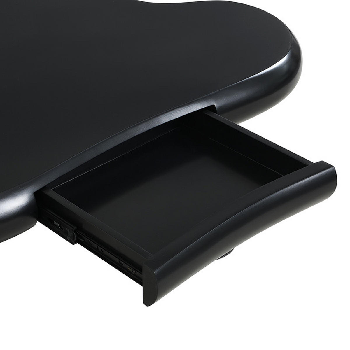 COUCHTISCH 98/65,5/40 cm schwarz mit Cloud-Form und 16-farbiger LED-Beleuchtung - Schwarz, Holzwerkstoff (98/65.5/40cm) - OKWISH