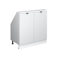 DACHSCHRÄGENSCHRANK Rion Weiß Riffel 80 x 81.6 cm mit 2 Türen - Weiß, Holzwerkstoff (80/81.6/46cm) - Vicco