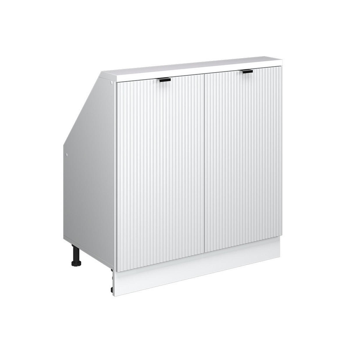 DACHSCHRÄGENSCHRANK Rion Weiß Riffel 80 x 81.6 cm mit 2 Türen - Weiß, Holzwerkstoff (80/81.6/46cm) - Vicco