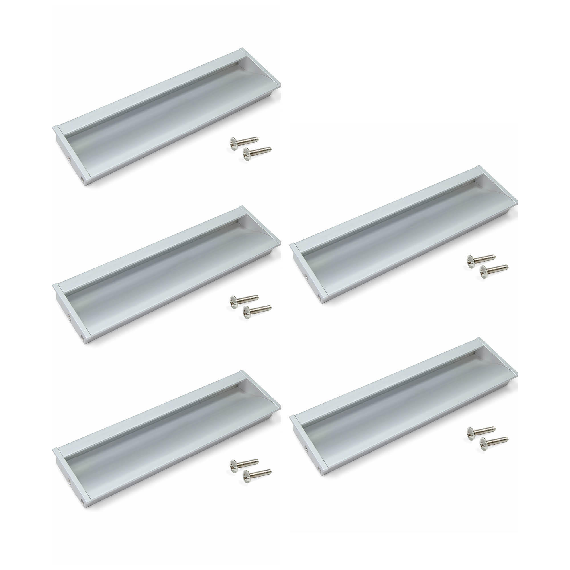 MÖBELGRIFFE Bologna, L190mm, 160mm Achsenabstand, Aluminium, matt eloxiert 5er-set - Dunkelgrau, Metall (9/5/21cm) - EMUCA