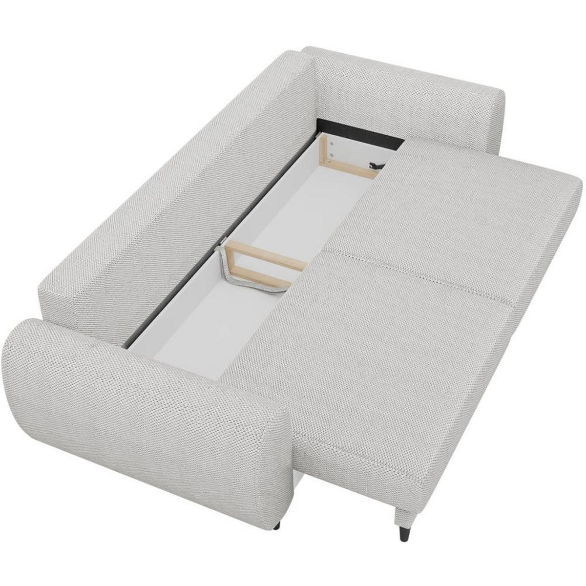 3-SITZER SCHLAFSOFA Cortez silber - Silberfarben/Schwarz, Textil (251/76/95cm) - Beautysofa